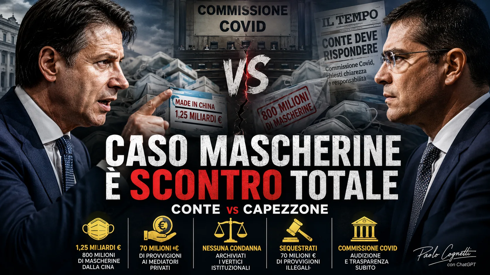 Caso mascherine e Commissione Covid: perchè Conte rifiuta l’audizione?
