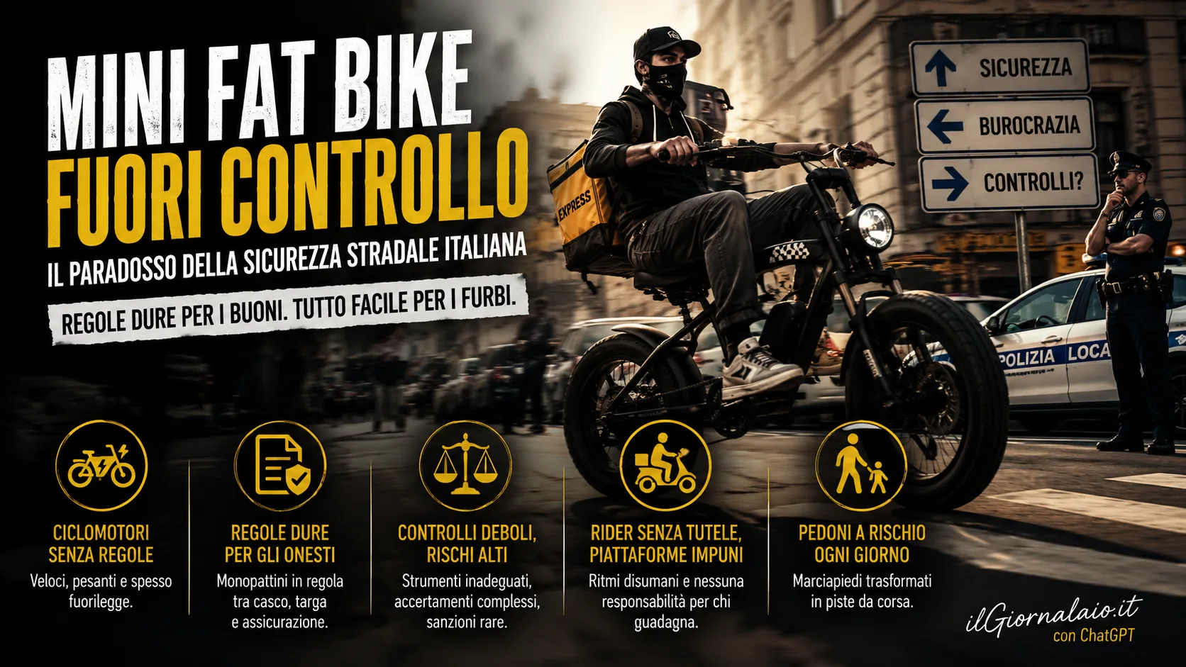 Il grande bluff delle Mini Fat Bike elettriche: la farsa della sicurezza stradale all'italiana