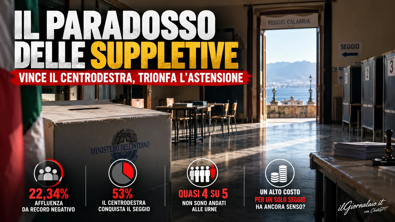 Il paradosso delle suppletive: vince il Centrodestra, trionfa l’astensione