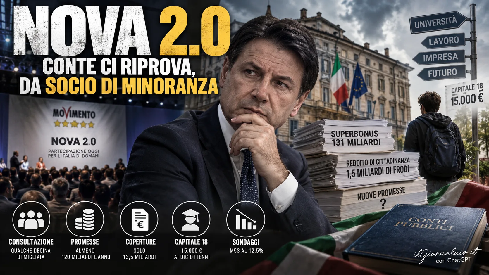 Nova 2.0: Conte ci riprova, da socio di minoranza