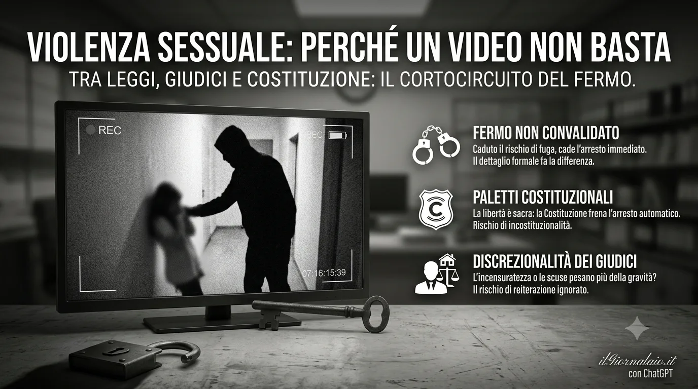 Violenza sessuale e garanzie: perché la prova video non basta per l'arresto immediato